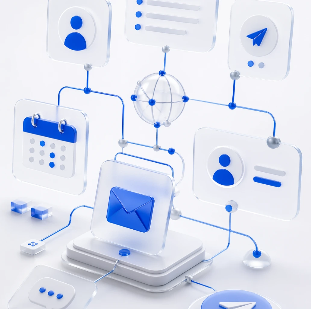 Contact section illustration for portfolio homepage